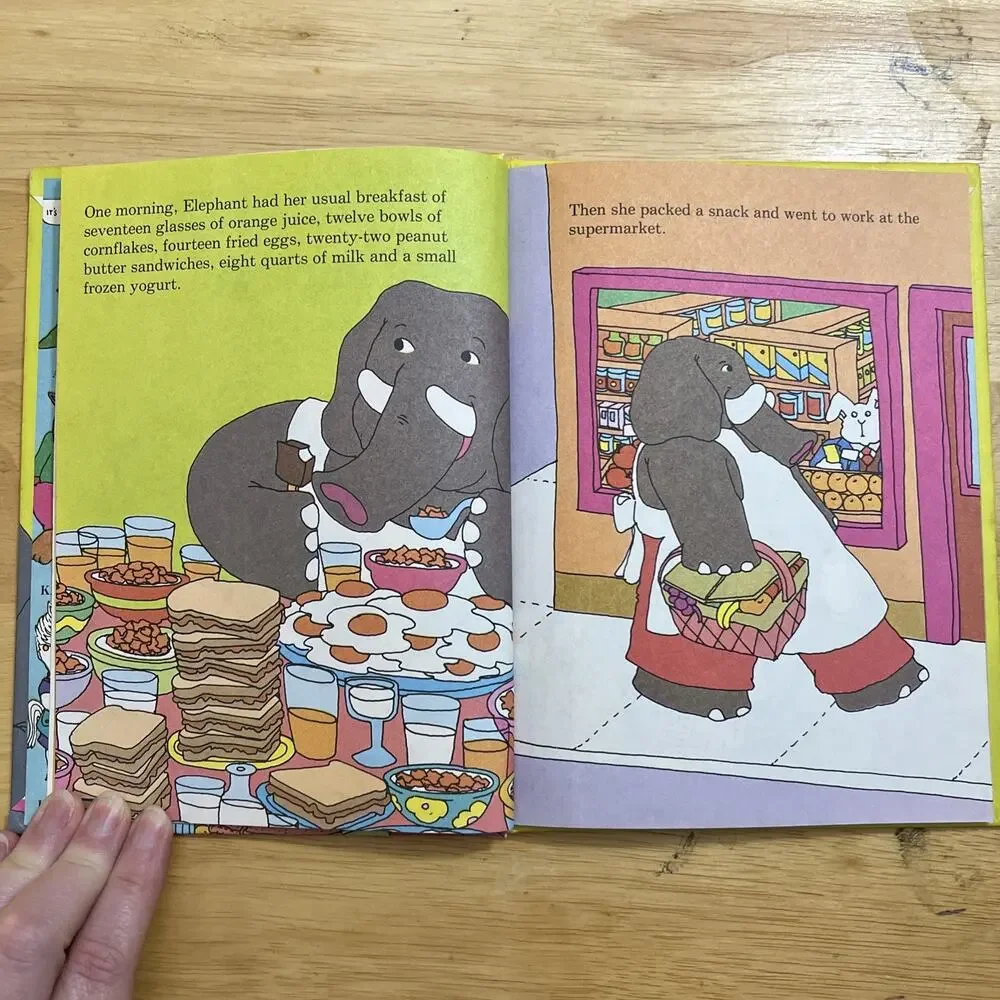 Sweet Pickles Elephant Eats the Profits Jacquelyn Reinach Hardcover Vintage 1977